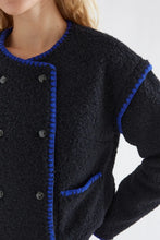 Load image into Gallery viewer, COMPANIA FANTASTICA | Curly Faux Fur Short Coat | Navy Blue
