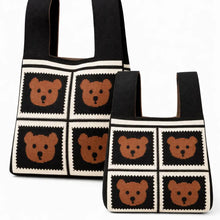 Load image into Gallery viewer, TOKEII | Honey Bear Knitted Bag Small | Multi Brown