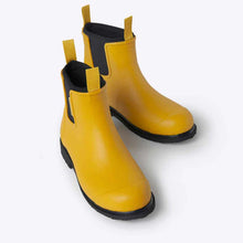 Load image into Gallery viewer, MERRY PEOPLE | Bobbi Ankle Wellington Boot | Mustard Yellow &amp; Black