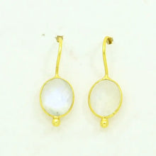 Load image into Gallery viewer, SCHMUCKOO BERLIN X NOYRE BERLIN | Oval Gemstone Earrings | Rainbow Moonstone