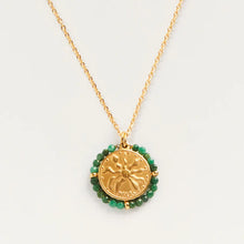 Load image into Gallery viewer, PALAS | Belamar Green Medal Necklace | Gold Plated