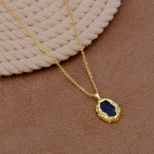 Load image into Gallery viewer, EL JOYERO | Textured Lapis Lazuli Pendant Necklace | Gold