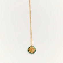 Load image into Gallery viewer, PALAS | Belamar Green Medal Necklace | Gold Plated