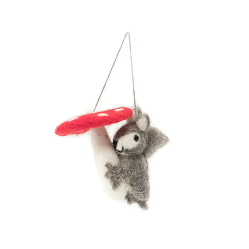 FELT SO GOOD | Handmade Wool Decoration | Toadstool & Squirrel