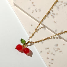 Load image into Gallery viewer, VACHANA | Red Gemstone Cherry Necklace | Gold Plated - LONDØNWORKS