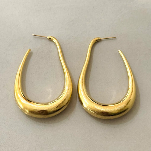 CASSETTE BARCELONA | Colias Brushed Earrings | Gold - LONDØNWORKS