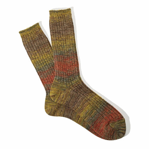 ANONYMOUSISM | Splash Pattern Crew Socks | Mustard - LONDØNWORKS