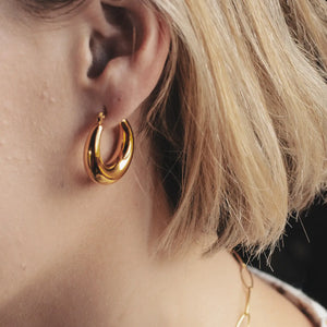 NORDIC MUSE | Crescent Hoop Earrings | Gold