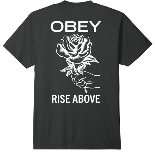 OBEY | Rise Above Rose T-Shirt | Vintage Black - LONDØNWORKS