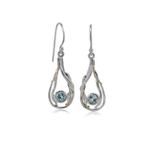 Load image into Gallery viewer, BANYAN JEWELLERY | Organic Silver Teardrop Earrings | Blue Topaz - LONDØNWORKS