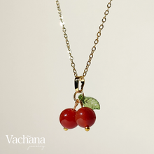 Load image into Gallery viewer, VACHANA | Red Gemstone Cherry Necklace | Gold Plated - LONDØNWORKS