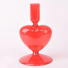 Load image into Gallery viewer, M &amp; R | Heart Glass Candle Holder | Red - LONDØNWORKS
