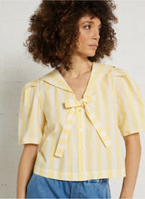Load image into Gallery viewer, THE TINY BIG SISTER | Striped Sailor Neck Blouse| Mellow Yellow