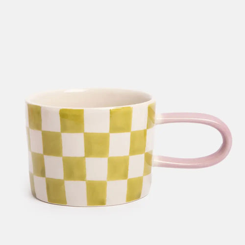 CAROLINE GARDNER | Green Check Ceramic Mug - LONDØNWORKS