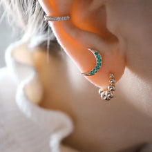 Load image into Gallery viewer, JUNK JEWELS | Jewelled Moon Crescent Earrings | Silver - LONDØNWORKS