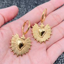 Load image into Gallery viewer, M. QUEENA | Shine Heart Gold Plated Earrings - LONDØNWORKS