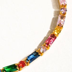 FLANERIE ACCESSORIES | Shiloh Multicoloured Chain Bracelet | Gold