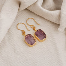 Load image into Gallery viewer, EL JOYERO | Amethyst Dangle Earrings | Gold