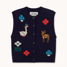 Load image into Gallery viewer, THE TINY BIG SISTER | Fall Intarsia Vest | Navy
