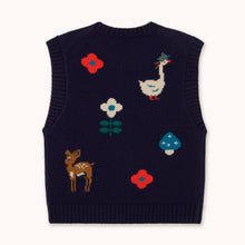 Load image into Gallery viewer, THE TINY BIG SISTER | Fall Intarsia Vest | Navy