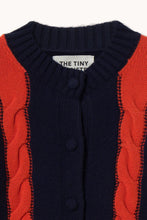 Load image into Gallery viewer, THE TINY BIG SISTER | Cable Round Neck Cardigan | Navy