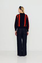 Load image into Gallery viewer, THE TINY BIG SISTER | Cable Round Neck Cardigan | Navy