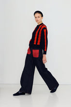 Load image into Gallery viewer, THE TINY BIG SISTER | Cable Round Neck Cardigan | Navy