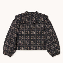 Load image into Gallery viewer, THE TINY BIG SISTER | Dots Flowers Puff Sleeves Blouse | Navy