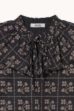 Load image into Gallery viewer, THE TINY BIG SISTER | Dots Flowers Puff Sleeves Blouse | Navy