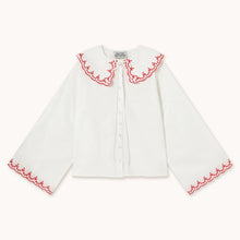 Load image into Gallery viewer, THE TINY BIG SISTER | Embroidered Neck Shirt | Off-White