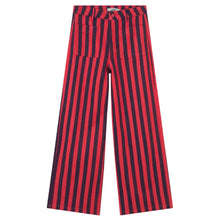 Load image into Gallery viewer, THE TINY BIG SISTER | Stripes Jeans  | Dark Red &amp; Navy