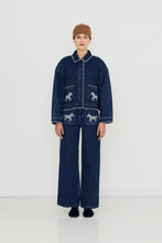 Load image into Gallery viewer, THE TINY BIG SISTER | Embroidered Horses Denim Jacket | Medium Wash
