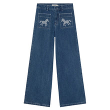 Load image into Gallery viewer, THE TINY BIG SISTER | Embroidered Horse Jeans | Medium Wash