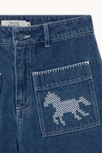 Load image into Gallery viewer, THE TINY BIG SISTER | Embroidered Horse Jeans | Medium Wash