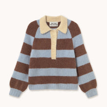 Load image into Gallery viewer, THE TINY BIG SISTER | Frank Striped Polo | Washed Blue &amp; Cacao