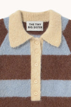 Load image into Gallery viewer, THE TINY BIG SISTER | Frank Striped Polo | Washed Blue &amp; Cacao
