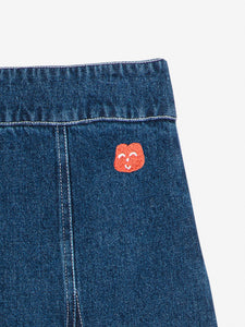 BOBO CHOSES | Denim Flared Skirt | Pink