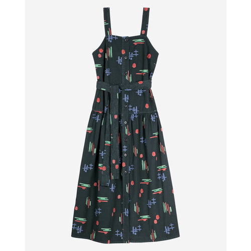 BOBO CHOSES | Multicolour Print Evase Strap Dress | Dark Grey