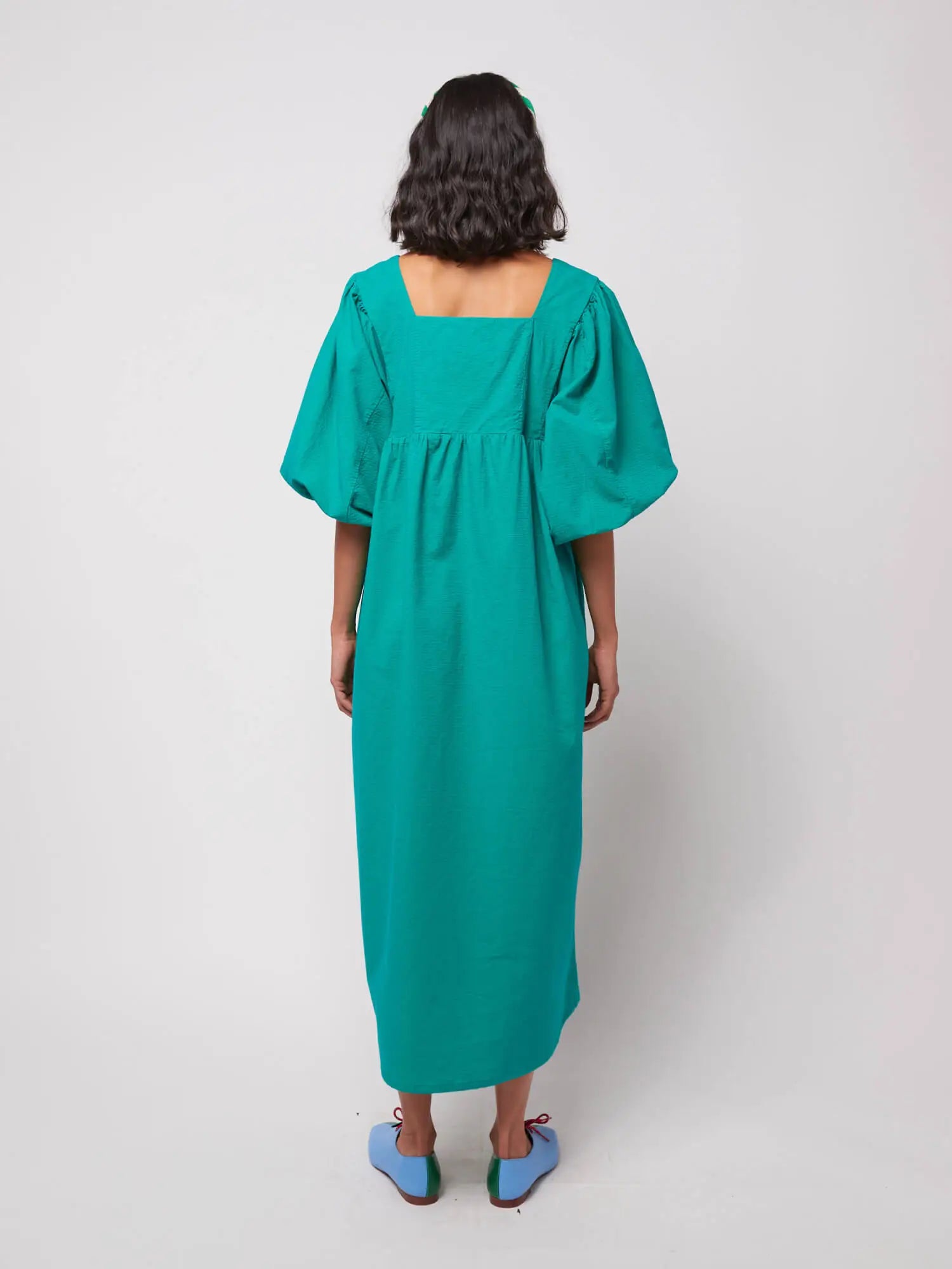 BOBO CHOSES | Couple Fish Embroidery Puff Sleeve Dress | Green LONDNWORKS BOBO CHOSES | Couple Fish Embroidery Puff Sleeve Dress | Green LONDNWORKS