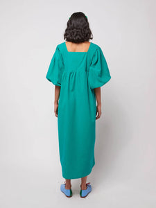 BOBO CHOSES | Couple Fish Embroidery Puff Sleeve Dress | Green - LONDØNWORKS
