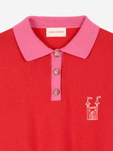 Load image into Gallery viewer, BOBO CHOSES | Colour Block Faraway Castle Polo Jumper | Red