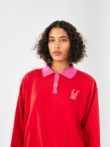 BOBO CHOSES | Colour Block Faraway Castle Polo Jumper | Red