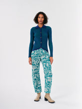 Load image into Gallery viewer, BOBO CHOSES | Bicolour Ribbed Knitted Collar Cardigan | Blue &amp; Green