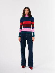 BOBO CHOSES | Multi stripes Ribbed Turtle Neck