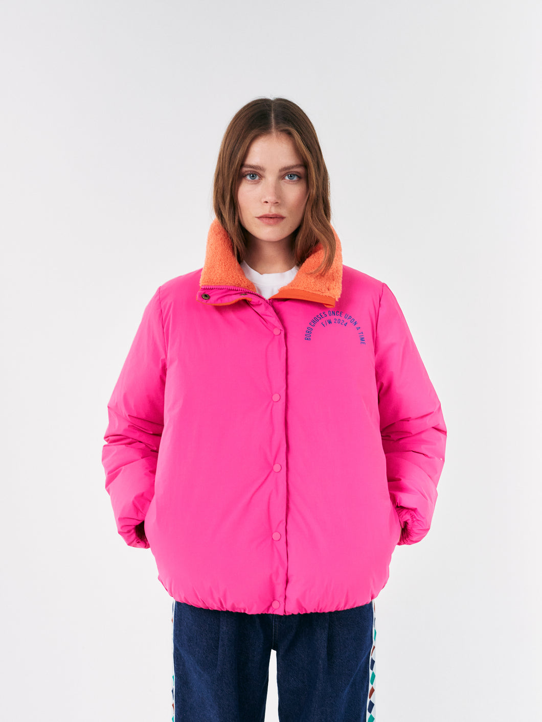 BOBO CHOSES | Circle Anorak Puffer jacket | Pink & Red