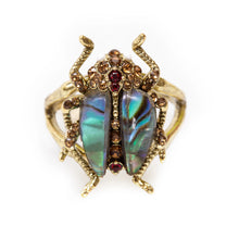 Load image into Gallery viewer, BILL SKINNER | Bejewelled Beetle Ring | Gold - LONDØNWORKS