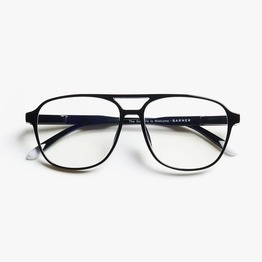 BARNER | Brad | Blue Light Glasses | Glossy Black Noir