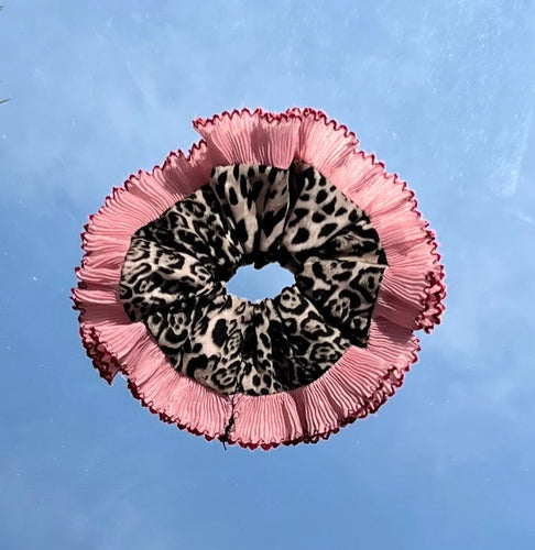 STAISE | Sugar Muma Scrunchie | Pink & Leopard Print