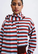 Load image into Gallery viewer, FRNCH | Shibuya Cardigan &amp; Scarf Set | Red Multi