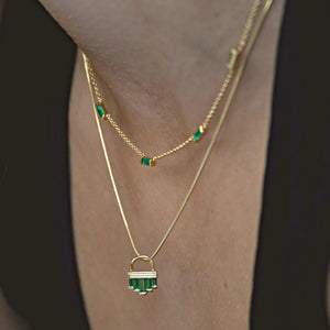 SCREAM PRETTY | Cleopatra Green Snake Chain Necklace | Gold Plated - LONDØNWORKS